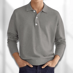 Herren eleganter Polopullover | Warmer in Grau