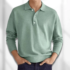 Herren eleganter Polopullover | Warmer in Hellgrün