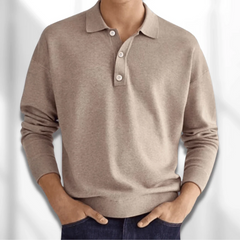 Herren eleganter Polopullover | Warmer in Khaki