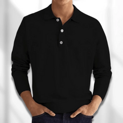 Herren eleganter Polopullover | Warmer in Schwarz