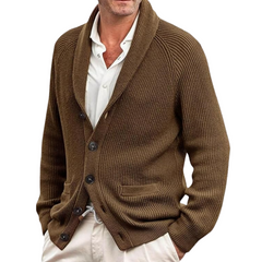Herren eleganter Vintage-Strickjacke | Strick in Braun