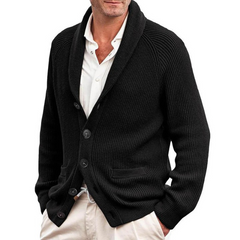 Herren eleganter Vintage-Strickjacke | Strick in Schwarz
