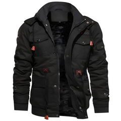 Herren funktionale Militärjacke | Wasserdicht in Schwarz