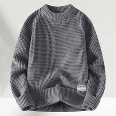 Herren gemütlicher Pullover | Strick in Grau