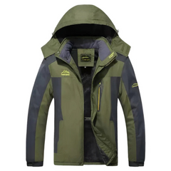 Herren Kapuzen-Outdoor-Winterjacke | Wasserdichte in Grün