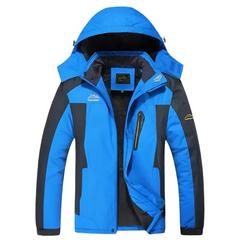 Herren Kapuzen-Outdoor-Winterjacke | Wasserdichte in Blau