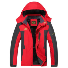 Herren Kapuzen-Outdoor-Winterjacke | Wasserdichte in Rot
