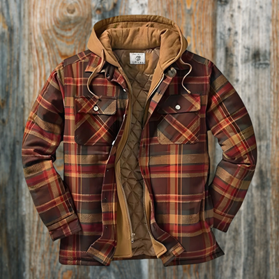 Herren kariert Kapuzenjacke | Winter