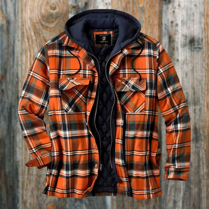 Herren kariert Kapuzenjacke | Winter