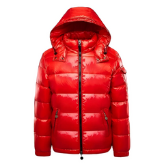 Herren klassische gesteppte Kapuzenjacke | Beheizbare in Rot