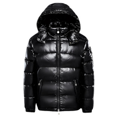 Herren klassische gesteppte Kapuzenjacke | Beheizbare in Schwarz