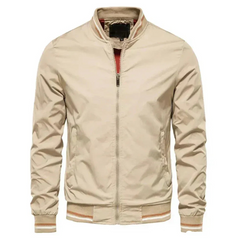 Herren klassische Sommer-Bomberjacke | Zipper in Khaki