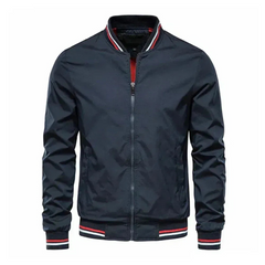 Herren klassische Sommer-Bomberjacke | Zipper in Blau