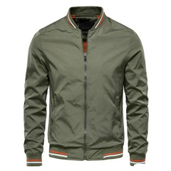 Herren klassische Sommer-Bomberjacke | Zipper in Grün