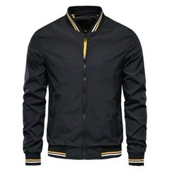 Herren klassische Sommer-Bomberjacke | Zipper in Schwarz