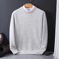 Herren klassischer eleganter Pullover | Warmer in Hellgrau