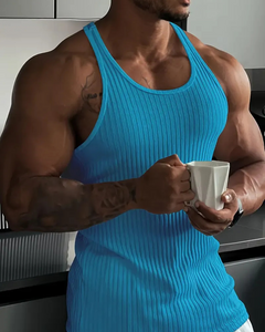 Herren klassisches geripptes Tanktop | Sport in Blau