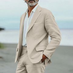 Herren leichtes Sommer-Set aus Blazer und Hose | Moderner in Beige