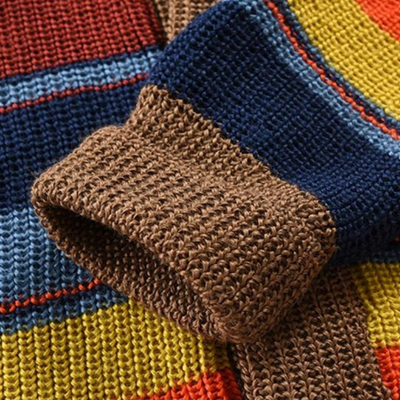 Herren mehrfarbig gestreift Strickjacke | Gestrickt