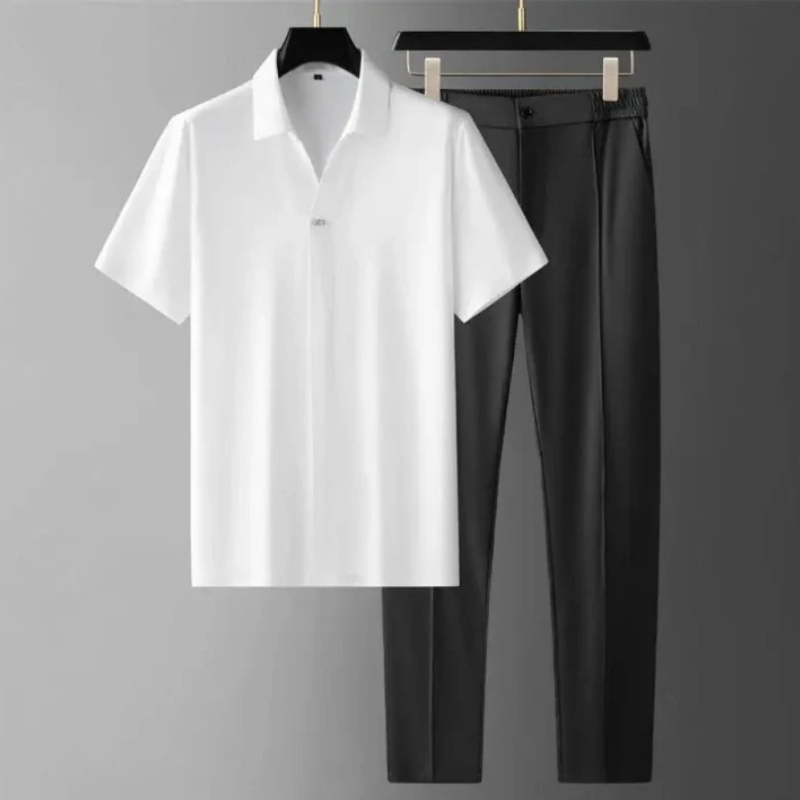 Herren modernes Polo- und Hosen-Set | Komplett