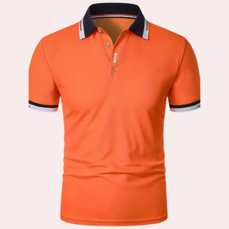 Herren klassisches oranges Poloshirt | Kurzarm