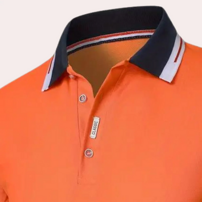 Herren klassisches oranges Poloshirt | Kurzarm