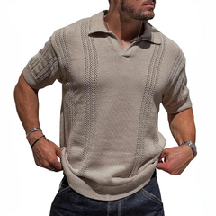 Herren-Polohemd aus Luxusstrick - Ruben in Beige