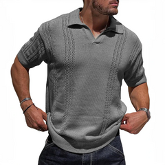 Herren-Polohemd aus Luxusstrick - Ruben in Grau