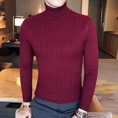 Herren Pullover mit schmaler Passform | Rollkragen