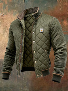 Sebastian | Herren Steppjacke Wattierte Bomberjacke Knitterfreie Winterjacke in Grün