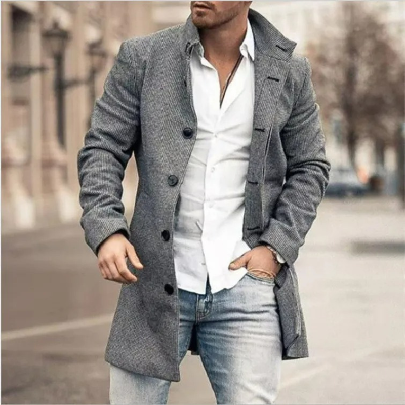 Herren stylischer mittellanger Mantel | Kurzer
