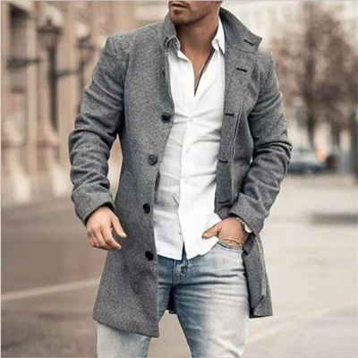 Herren stylischer mittellanger Mantel | Kurzer