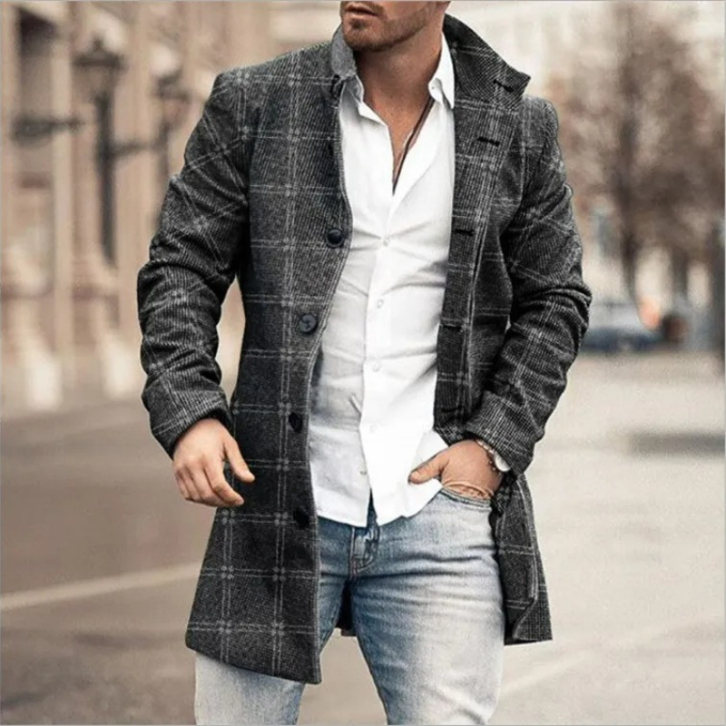 Herren stylischer mittellanger Mantel | Kurzer