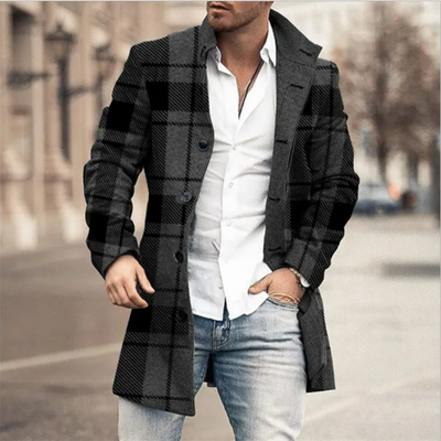 Herren stylischer mittellanger Mantel | Kurzer