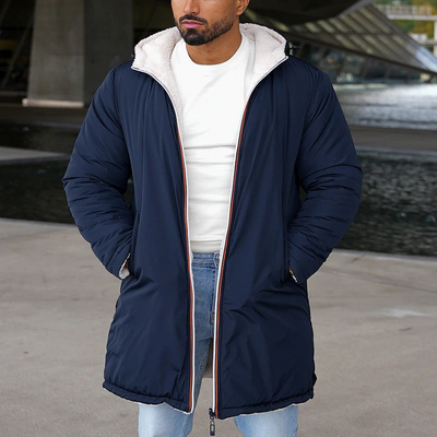 Herren trendige Wendejacke mit Kapuze | Warme