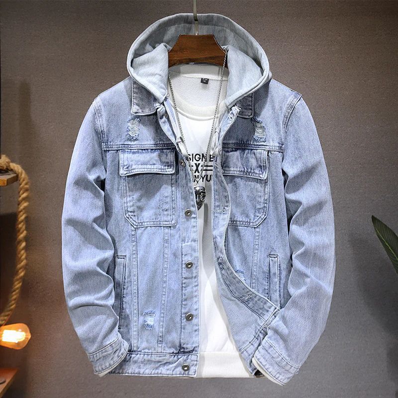 Herren Urban Denim-Jacke mit Kapuze - Anselm