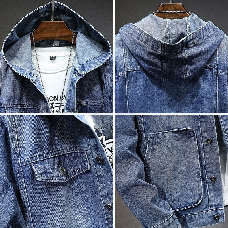 Herren Urban Denim-Jacke mit Kapuze - Anselm