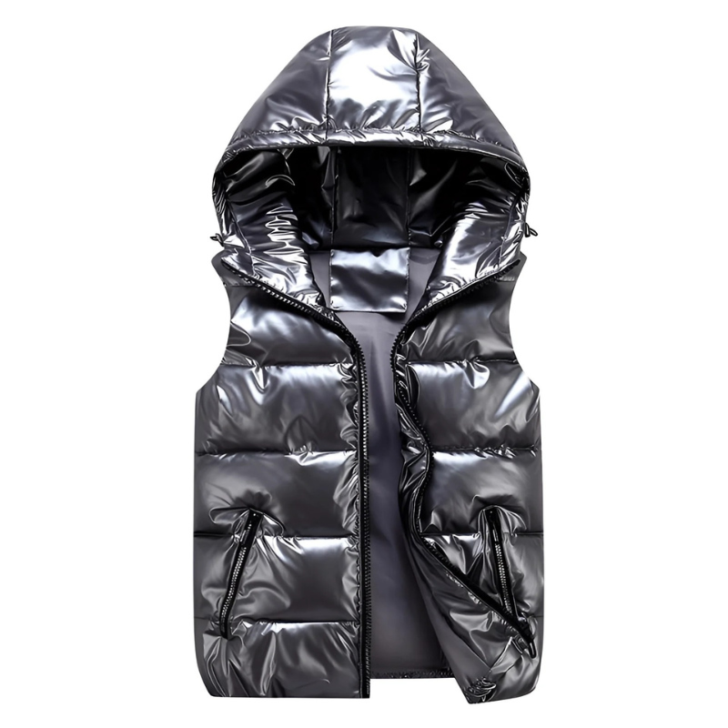 Herren warme metallische Steppweste | Winter