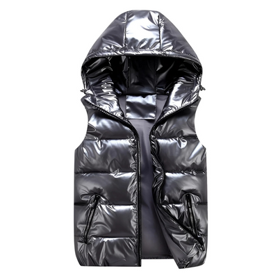 Herren warme metallische Steppweste | Winter