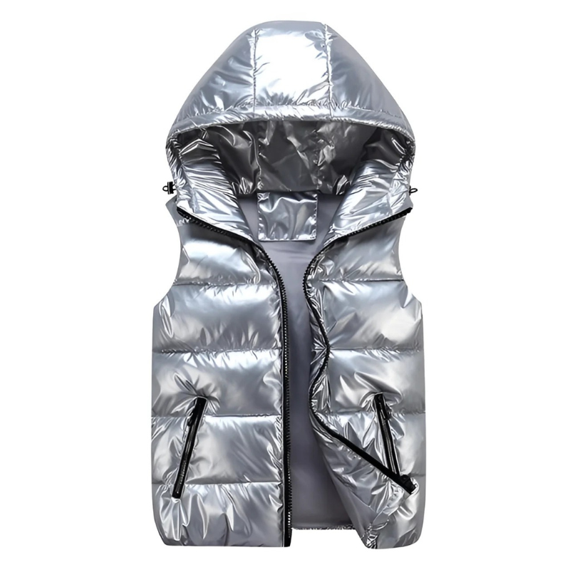 Herren warme metallische Steppweste | Winter