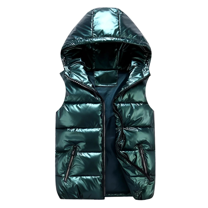 Herren warme metallische Steppweste | Winter