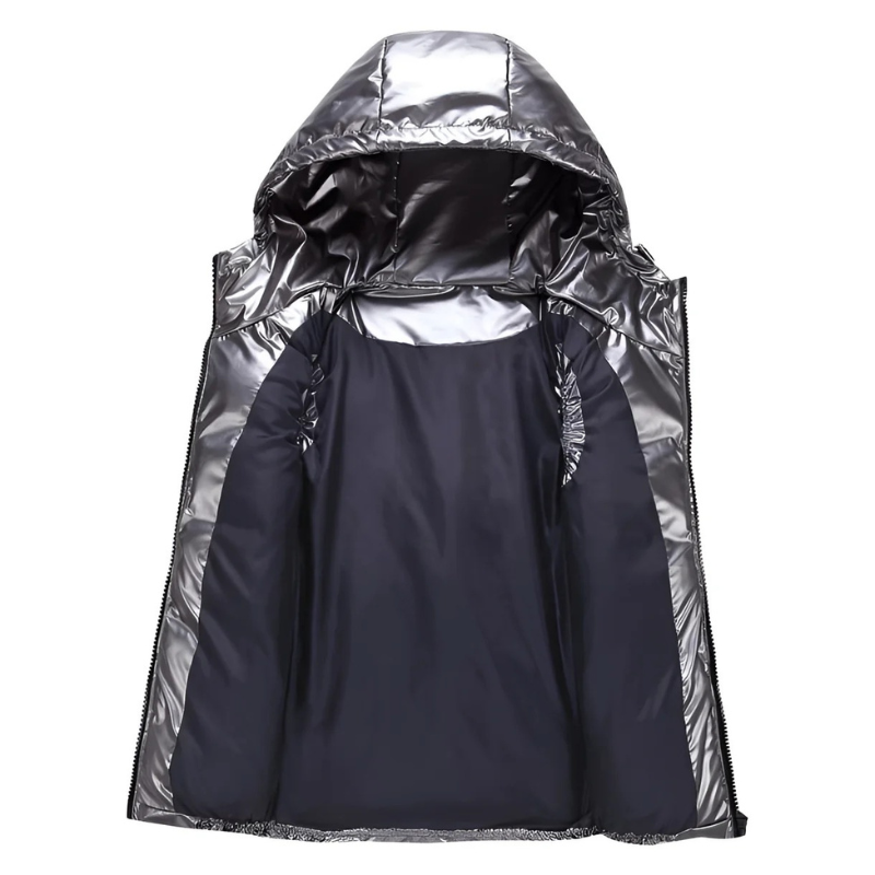 Herren warme metallische Steppweste | Winter