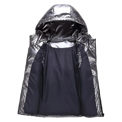 Herren warme metallische Steppweste | Winter
