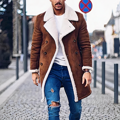 Herren warmer dicker Mantel | Winter in Braun