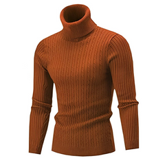 Herren warmer Strickpullover | Rollkragen in Braun
