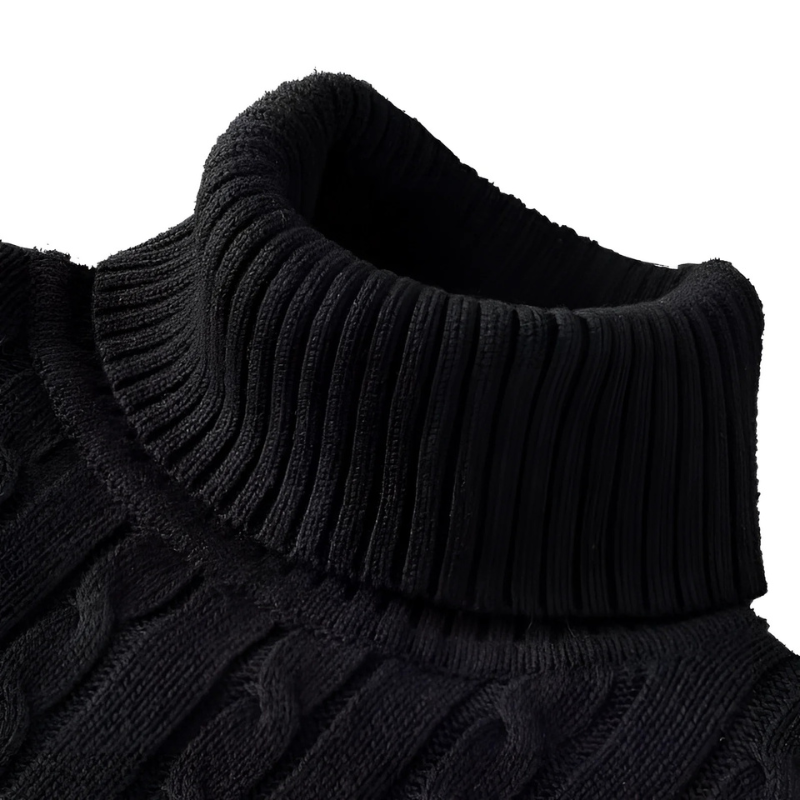 Herren warmer Strickpullover | Rollkragen