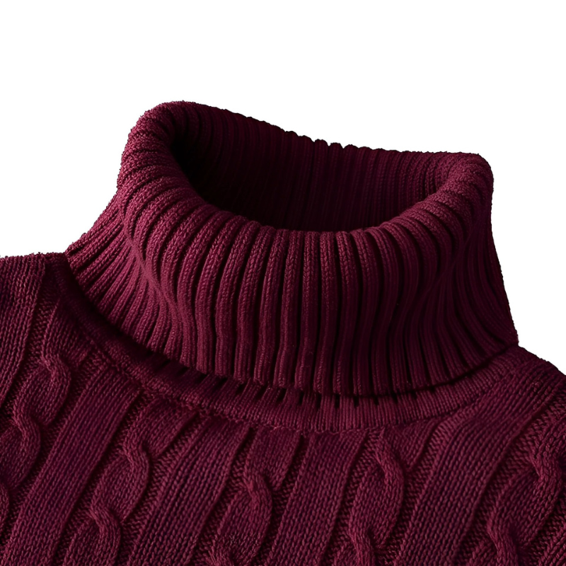 Herren warmer Strickpullover | Rollkragen