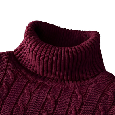 Herren warmer Strickpullover | Rollkragen