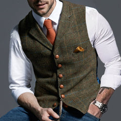 Kade - Strukturierte Weste in Braun