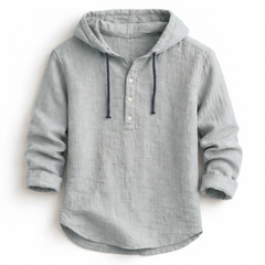 Alton - Atmungsaktiver Leinen-Hoodie in Grau